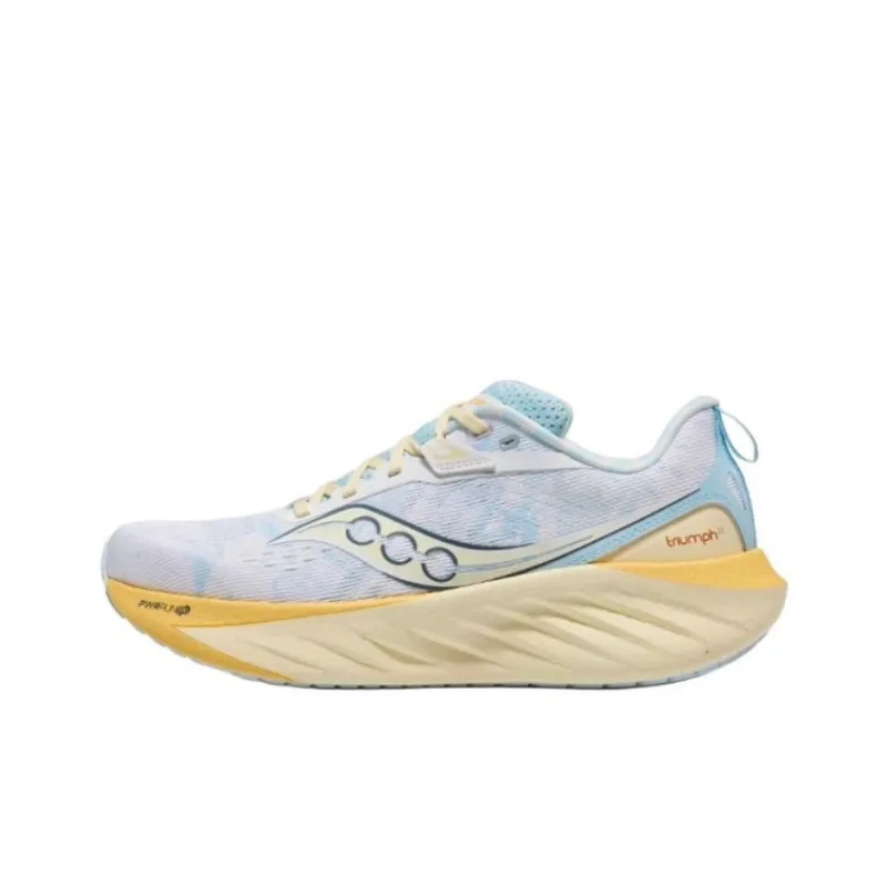 Saucony TRIUMPH 22 Cushioning Wear-Resistant Low-Top Running Shoes Unisex Blue Yellow-0