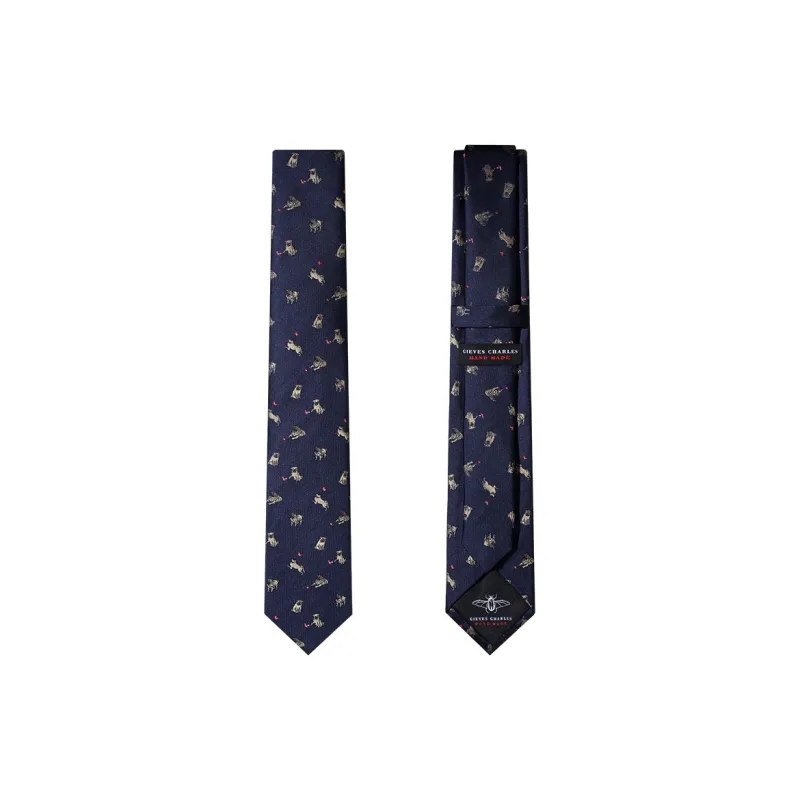 GIEVES CHARLES Mulberry Silk Ties Men's-2