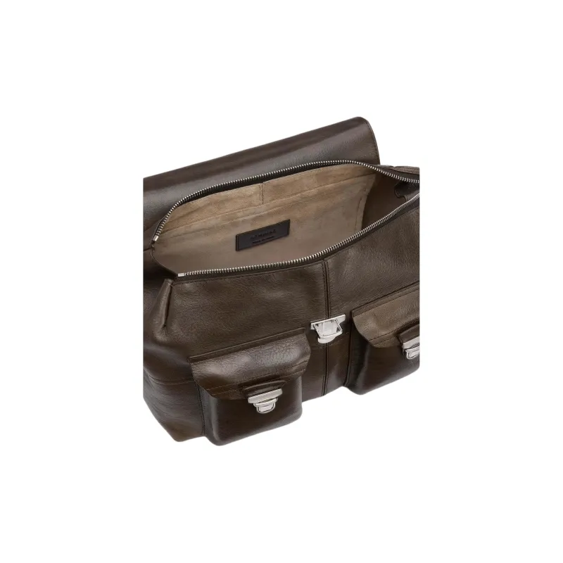 Lemaire Cow Leather Handbag, Shoulder Bag Medium Size Women's Khaki Brown-3
