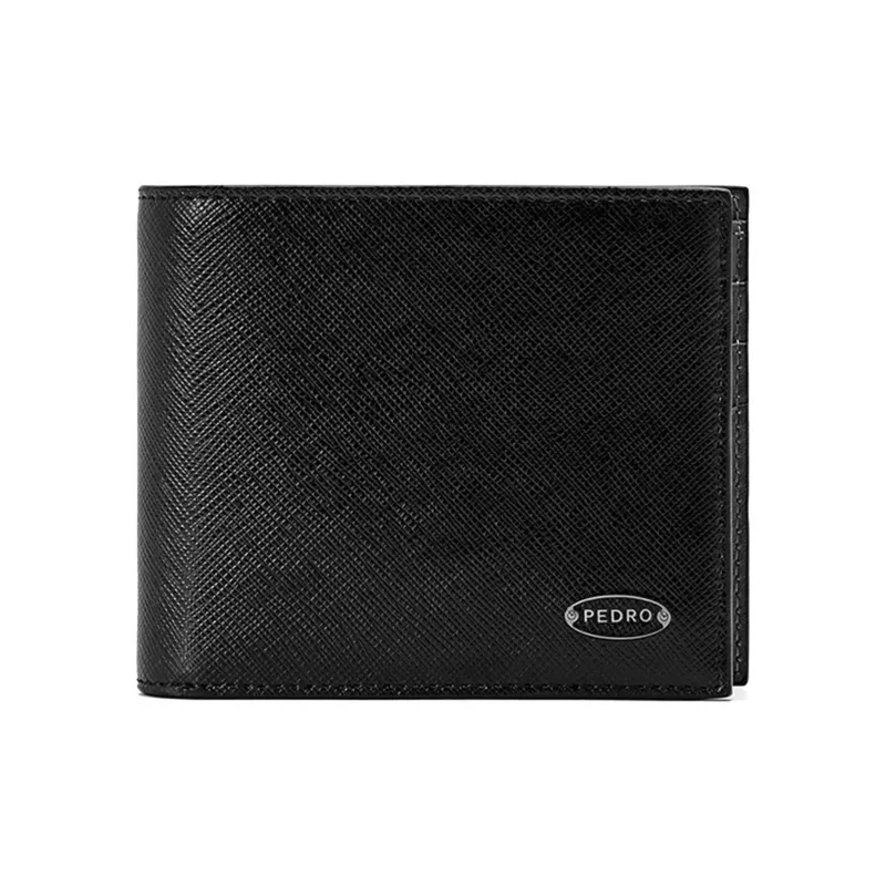 PEDRO Cow Leather Wallet Men's Black/Dark Blue-1