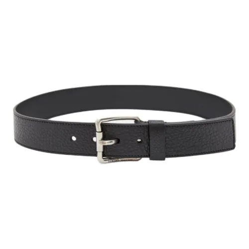 LOEWE Calfskin Leather Belts Men's Black Width  4CM