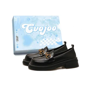 CVOJOO Loafers Chunky Heel Women's Black