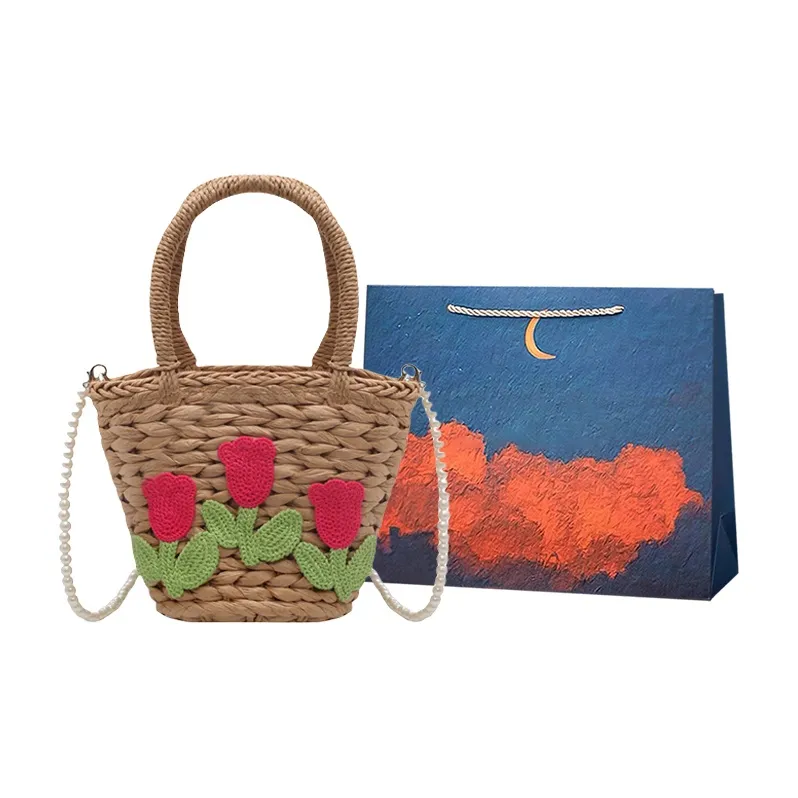 Elsvet Straw Woven Shoulder Bag, Crossbody Bag, Handbag Women's Ecru/Khaki-4