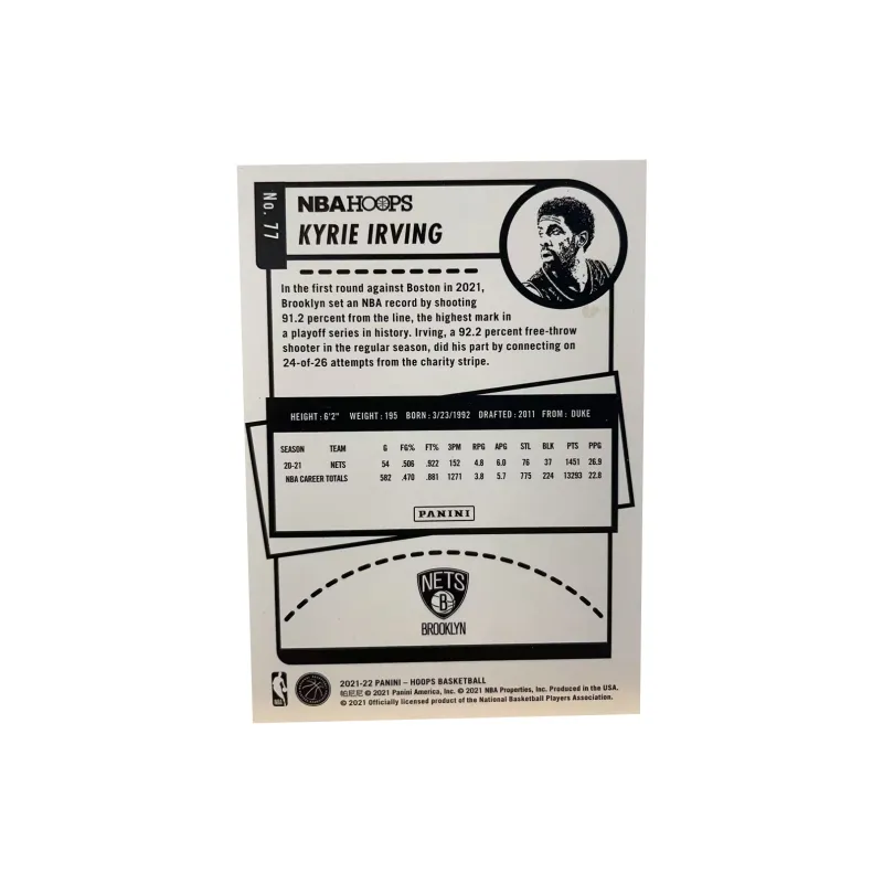PANINI 2021 22 Nets Kyrie Irving European God HOOPS Collection Sports Cards 1 Pc-1