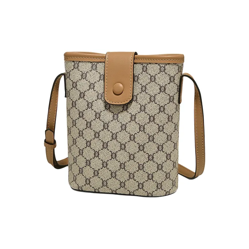 Old Man's Head Synthetic Leather Crossbody Bag Women's Gray/Coffee-2
