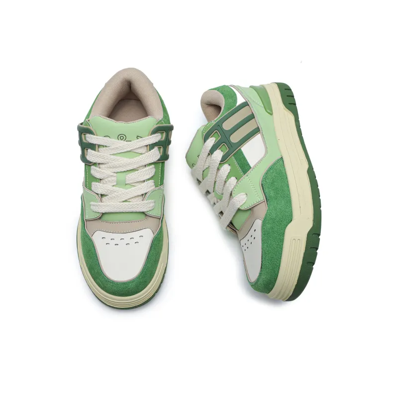 ESTEE GEEA Coverage Anti-Slip And Wear-Resistant Lightweight Height Increasing Low-Top Skateboard Shoes Unisex Green-2