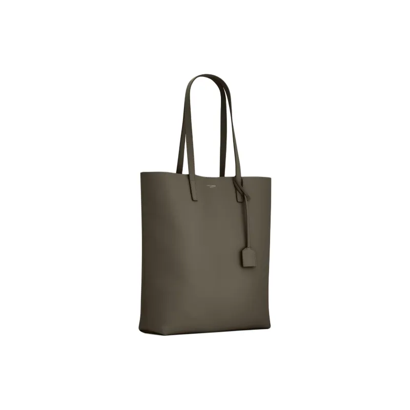 SAINT LAURENT Leather Tote Bag, Shopping Bag, Shoulder Bag Regular Women's Olive Green-2