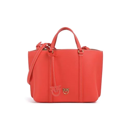 PINKO Grained Leather Tote Bag Shopping Bag Shoulder Bag Handbag Women's Orange