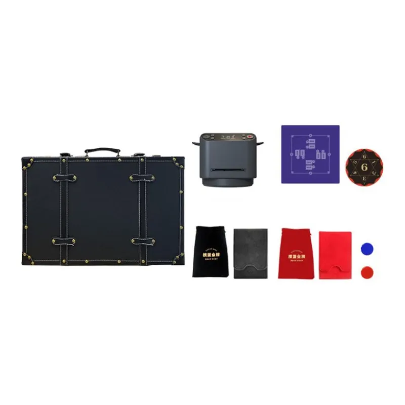 GPPOKER High End Gift Box Set With Egg Throwing Gold Medal Card Dispenser Includes Tablecloth Card Poker Cards-1