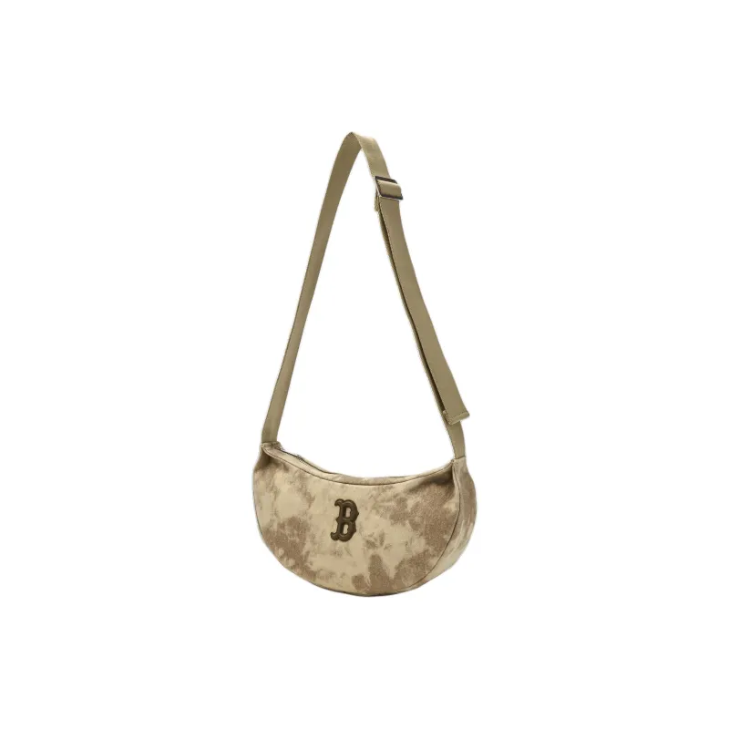 MLB Denim Shoulder Bag Unisex Charcoal Gray/Linen Sandy Brown-9