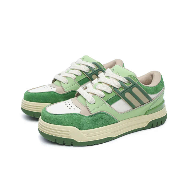ESTEE GEEA Coverage Anti-Slip And Wear-Resistant Lightweight Height Increasing Low-Top Skateboard Shoes Unisex Green-1