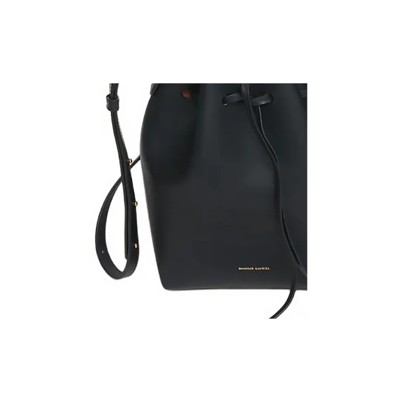 MANSUR GAVRIEL Plant Tanned Leather Bucket Bags Shoulder Bag Crossbody Bag Mini Women's Black & Natural-4