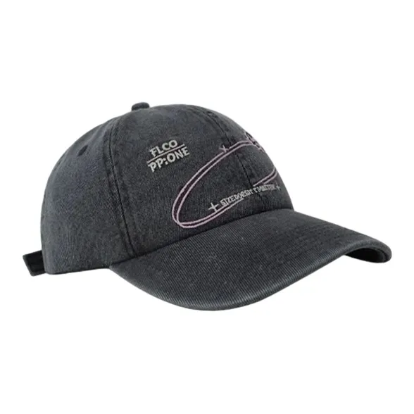 FREE RABBITⅡ Trendy Brand Letter Distressed Small Face Baseball Caps Unisex-3