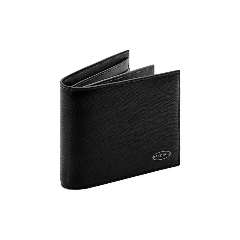 PEDRO Cow Leather Wallet Men's Black/Dark Blue-2