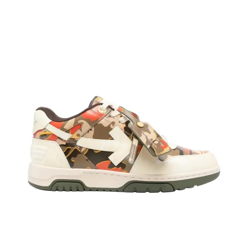 OFF WHITE Out Of Office Ooo Low Tops Beige Camo-1