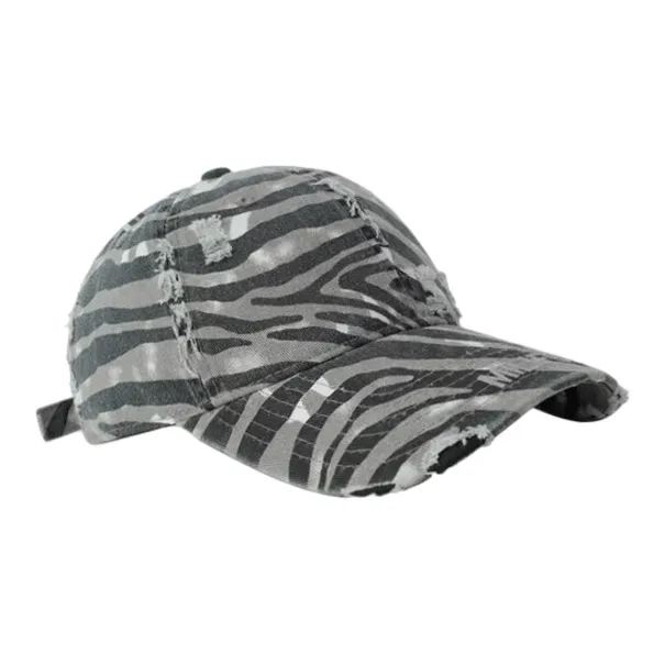 FREE RABBITⅡ Korean Style Vintage Washable Ripped Soft Top For A Smaller Face Baseball Caps Unisex-9