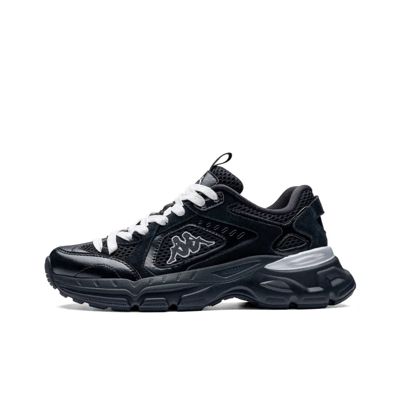 Kappa O.2000 Anti Slip Wear Resistant Low Top Running Shoes Women's Black Silver-0