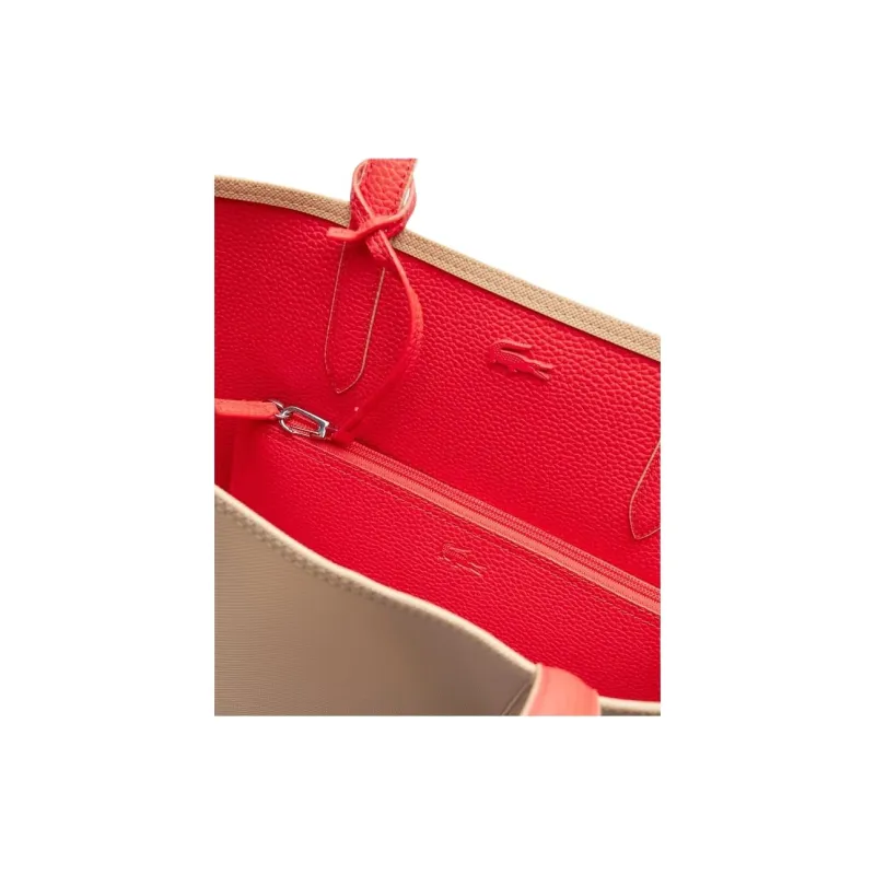 LACOSTE PVC Tote Bag, Shopping Bag, Shoulder Bag Women's Beige-4