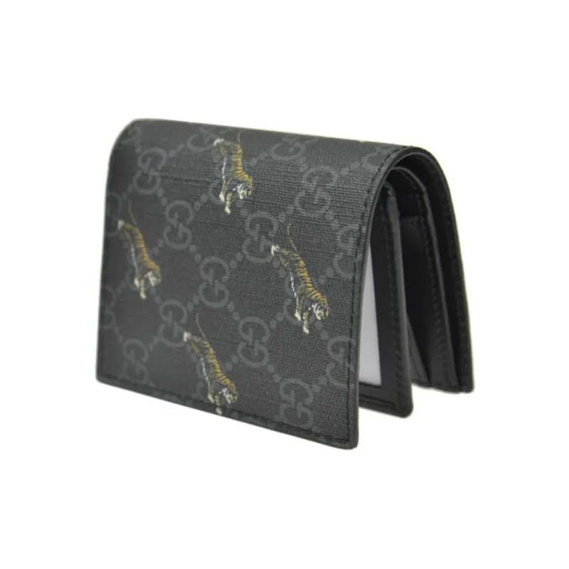 GUCCI Canvas Wallet Men's Black Gray-1