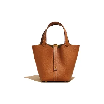BEMIX PETS Cow Leather Handbag Regular Women's Gold Brown