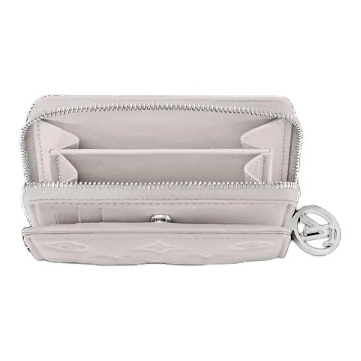 LOUIS VUITTON Sheepskin Wallet Women's Heather Gray-4