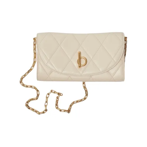 Burberry Lambskin Handheld One Shoulder Wallet Women's White