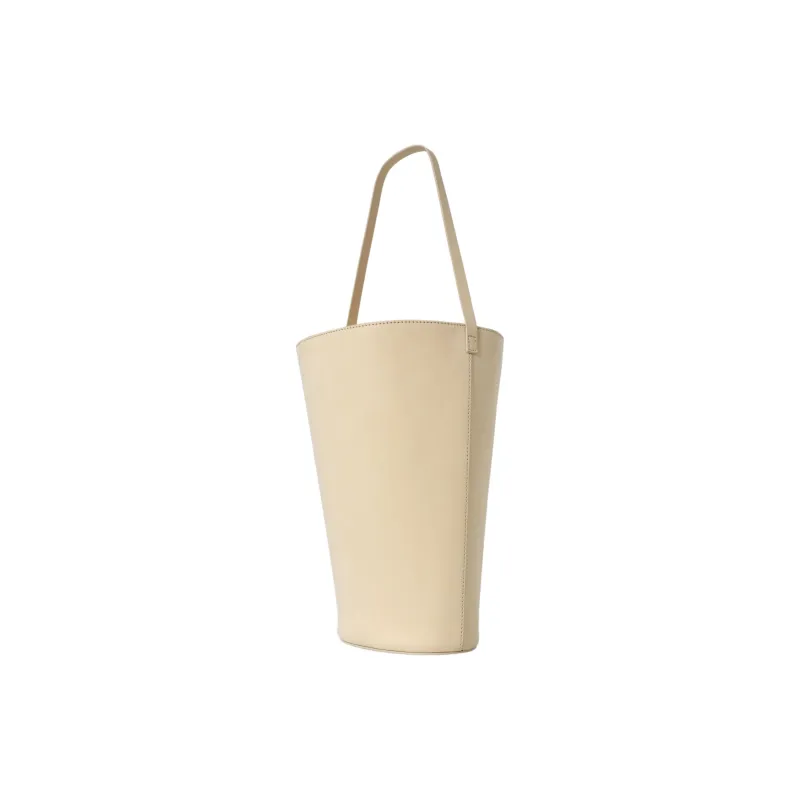 COS Nubuck Leather Bucket Bag, Handbag, Shoulder Bag Women's Cream Yellow-1