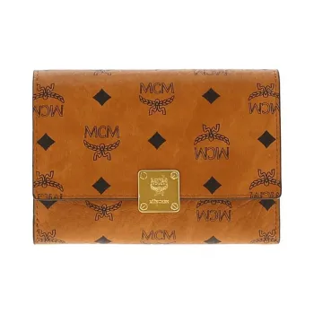 MCM VisetosAren Nappa Leather Wallet Trumpets Women's Brown
