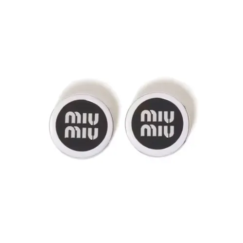 MIU MIU Metal, Enamel Earrings Women's Black