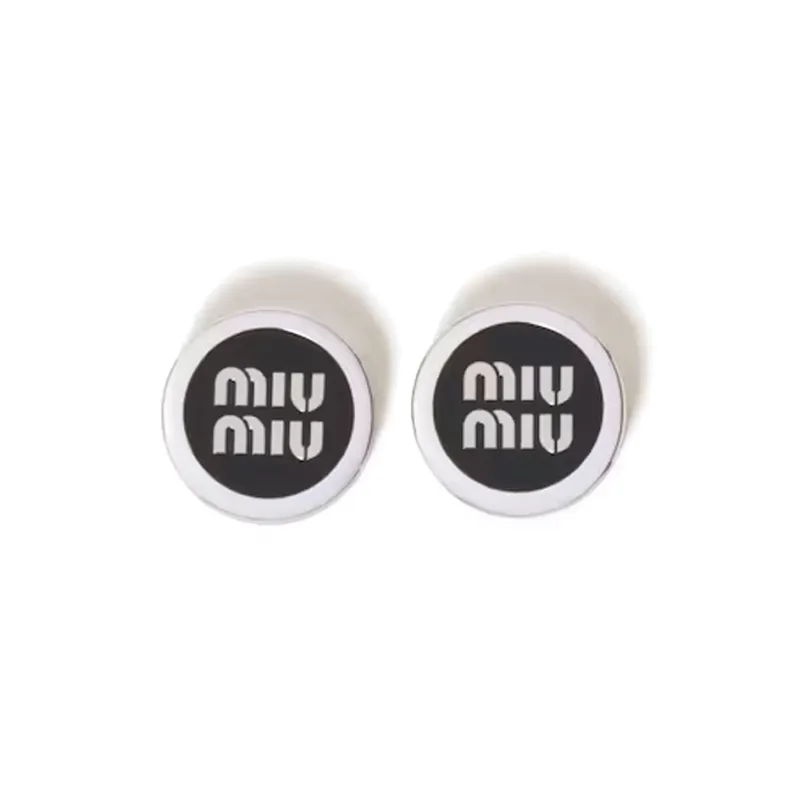 MIU MIU Metal, Enamel Earrings Women's Black-0