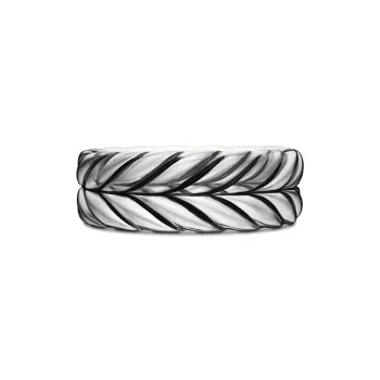 David Yurman Sterling Silver Chevron Band Ring 8.5mm