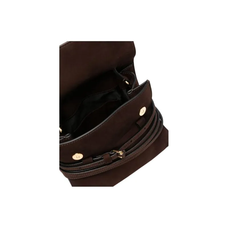 MOSCHINO Calf Suede Shoulder Bag Crossbody Bag Handbag Women's Cedar Brown-3