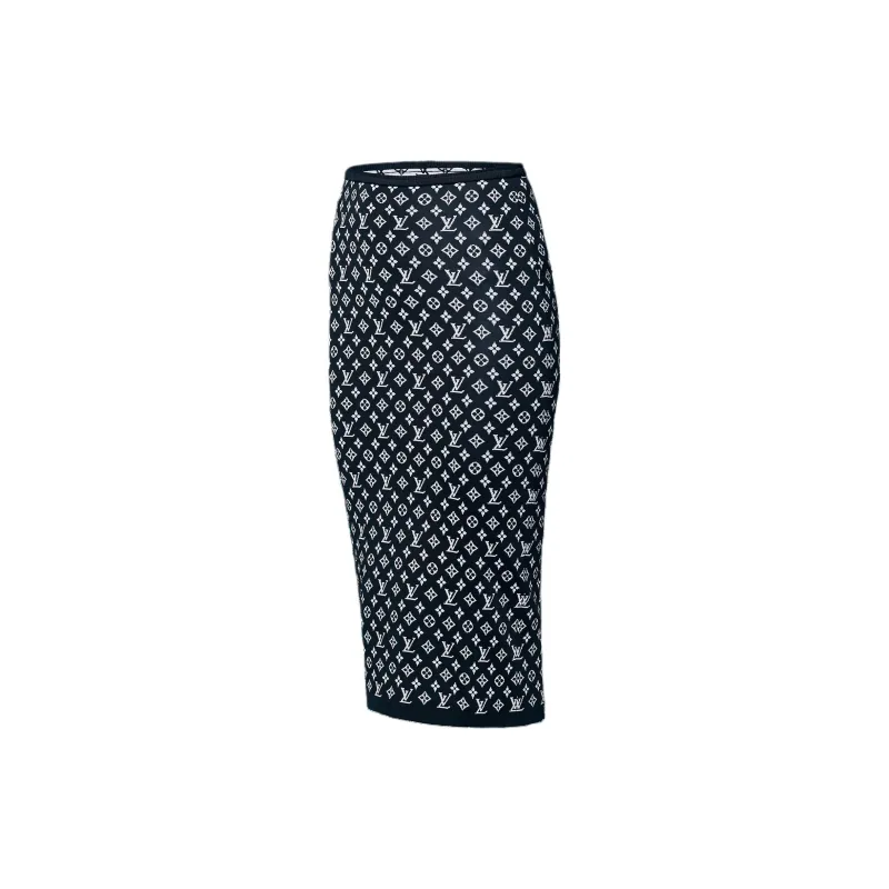 LOUIS VUITTON Monogram Jacquard Knit Skirt-2