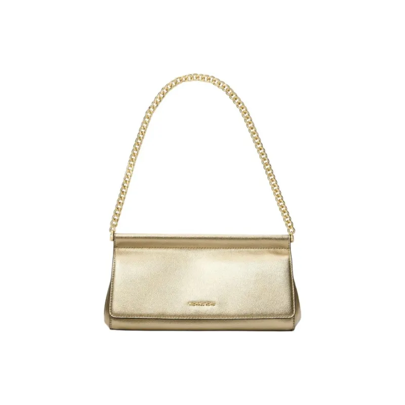 MICHAEL KORS Split Cow Leather Shoulder Bag Medium Size Women's Gold-0