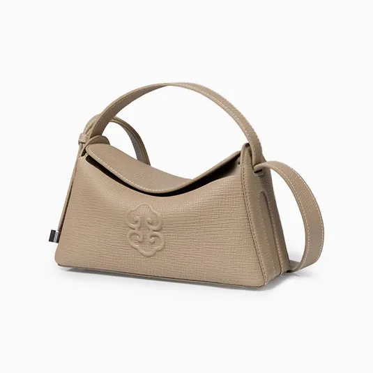 Look Grain Top Grain Cow Leather Crossbody Bag, One Shoulder Handbag Women's White/Brown/Black-29