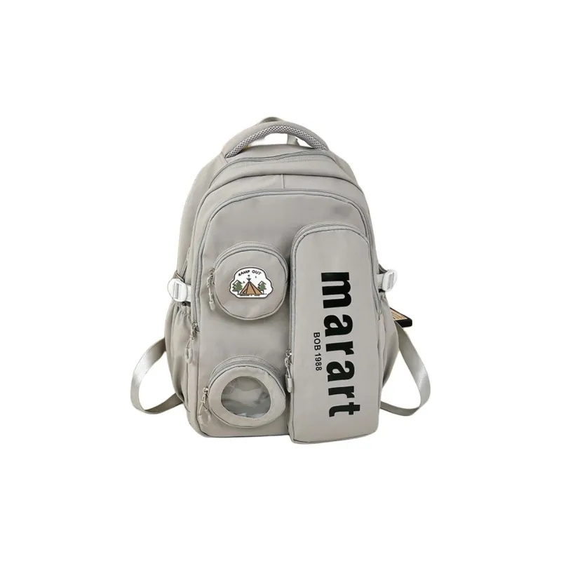 URBAN FOREST Nylon Backpack Regular Unisex Ecru/Light Gray/Black/Yellow/Pink-4