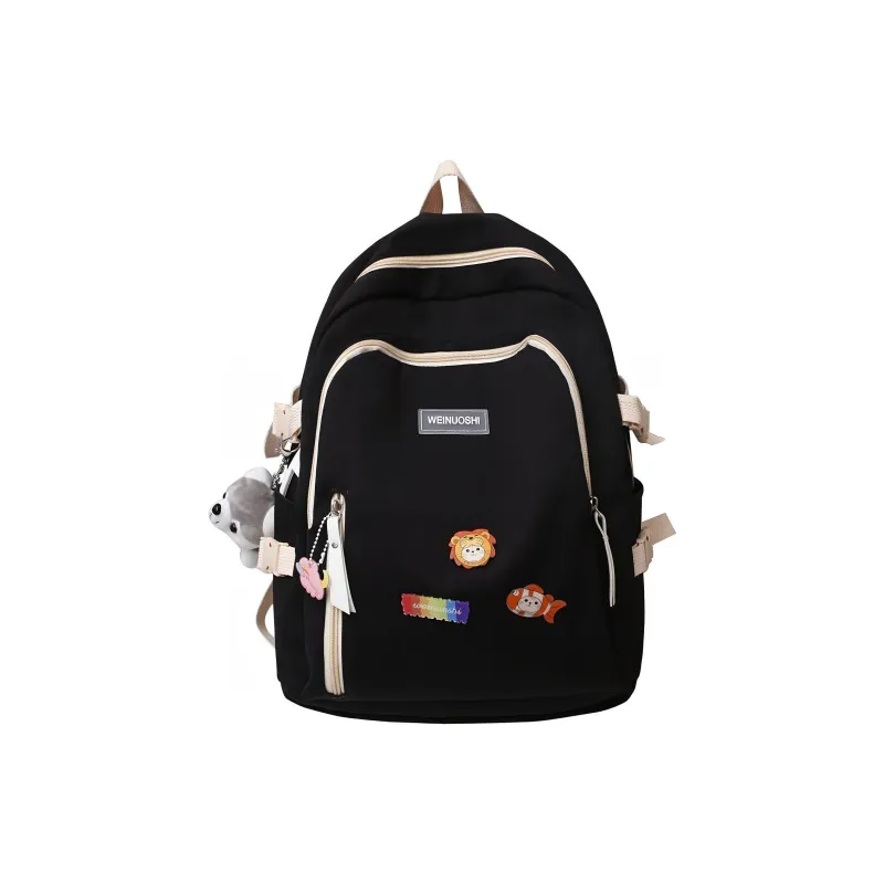SUN EARTH &U Nylon Backpack Regular Unisex Black-0