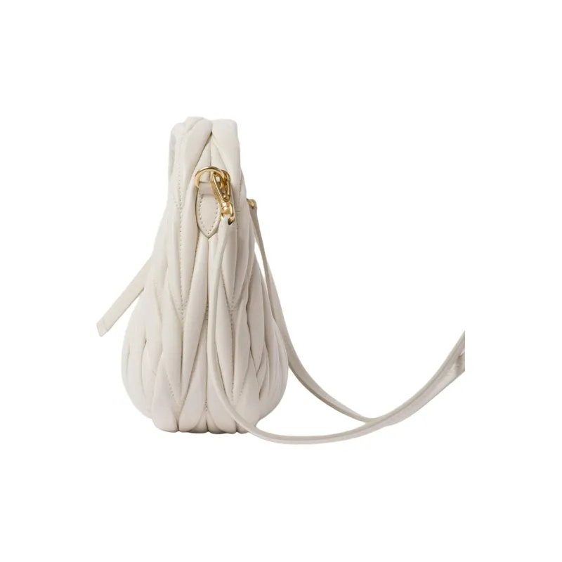 MIU MIU Wander Series Sheepskin One Shoulder Handbag Mini Women's White-2