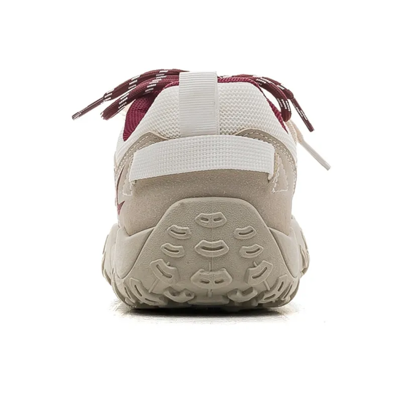 Warrior Breathable Lightweight And Wear-Resistant Low-Top Casual Shoes Women's Light Khaki Beige Red-4