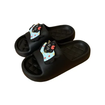 Thin Strips Sandal Slippers Black