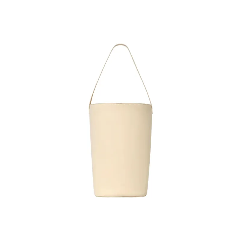 COS Nubuck Leather Bucket Bag, Handbag, Shoulder Bag Women's Cream Yellow-0