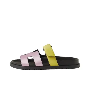 HERMES Chypre Rubber Sole Slide Slippers Women's Purple