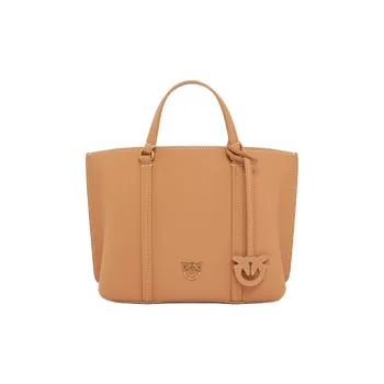 PINKO Cow Leather Tote Bag Shopping Bag Shoulder Bag Handbag Women's Light Brown