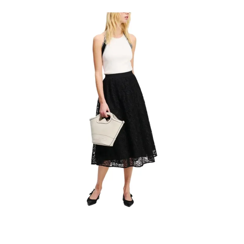 KARL LAGERFELD / Karl Lagerfeld Jeans Floral embroidered Skirt-4