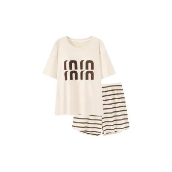 Xiang Ning Pai Pajama Set Women's Apricot