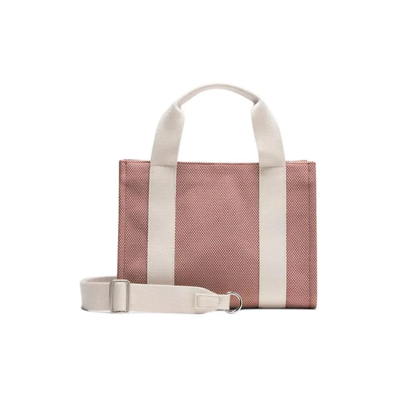 Lululemon Cotton Tote Bag, Shopping Bag, Shoulder Bag, Crossbody Bag, Handbag Mini Women's Pink & White-1