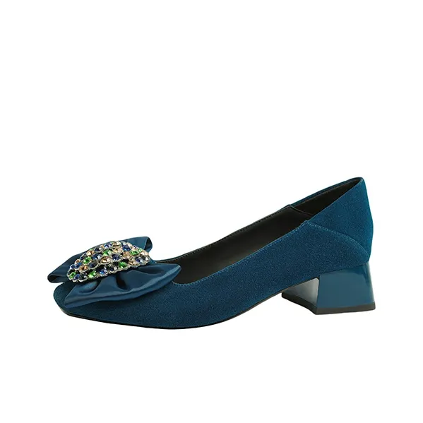 QIAOLINER Block Heel High Heels 4cm Women's-4