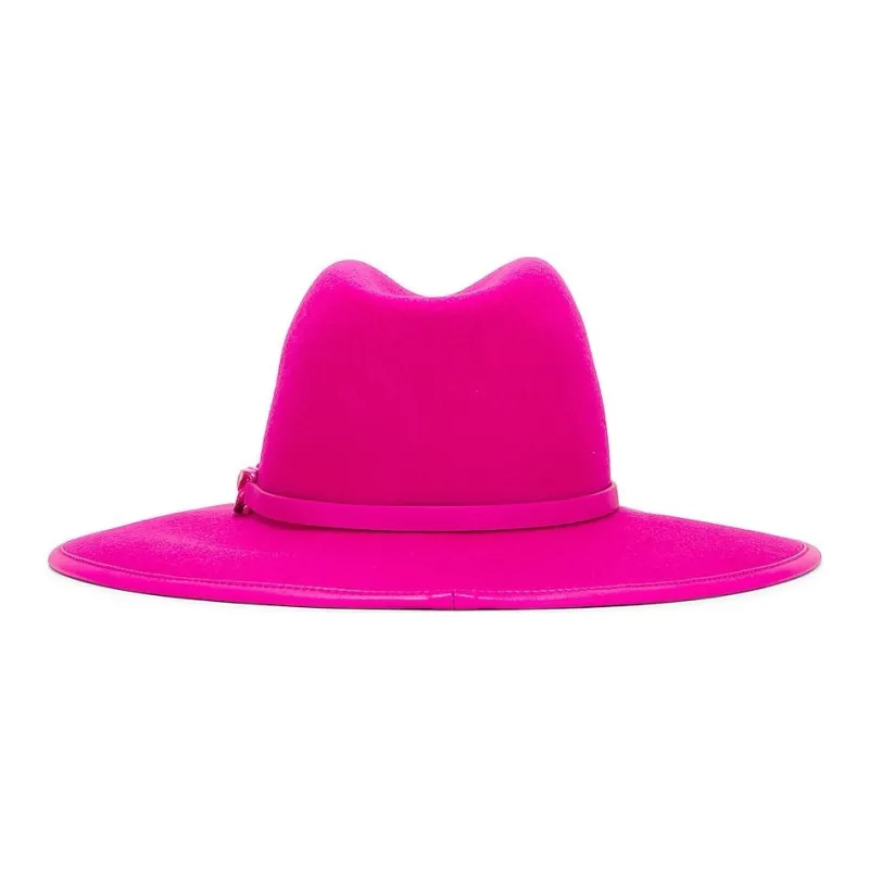 Valentino Wool Viscose Cotton Polyester Calfskin Metal Hats & Caps Women's Pink-1