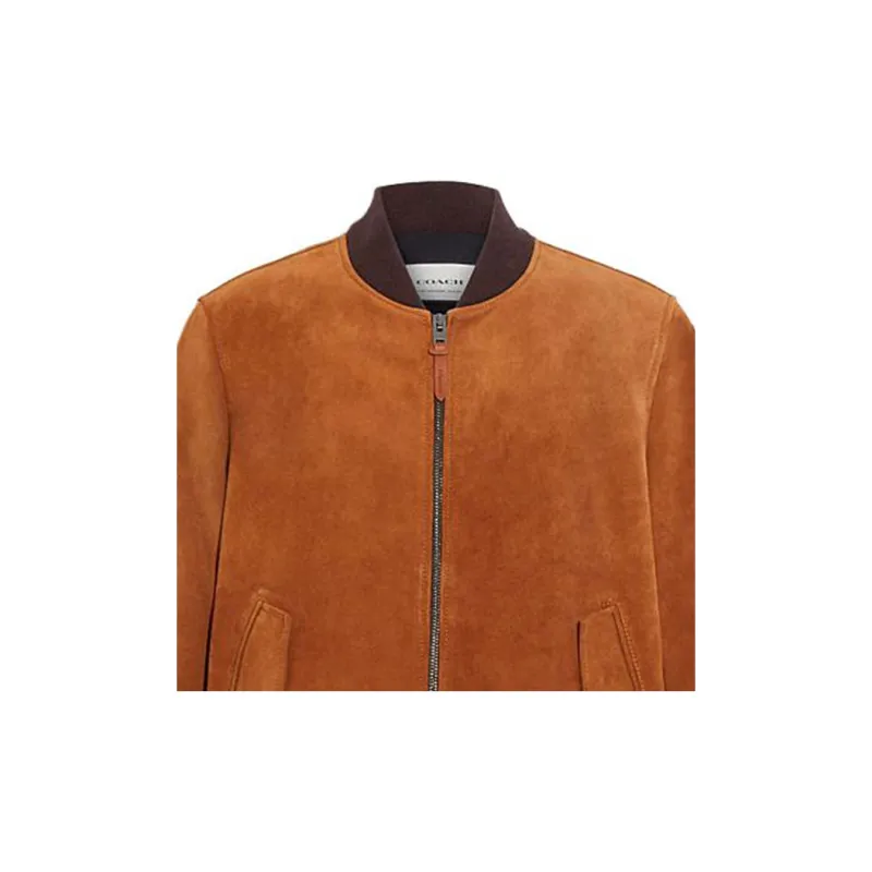 COACH SS23 Leather Jacket Men's Orange-4