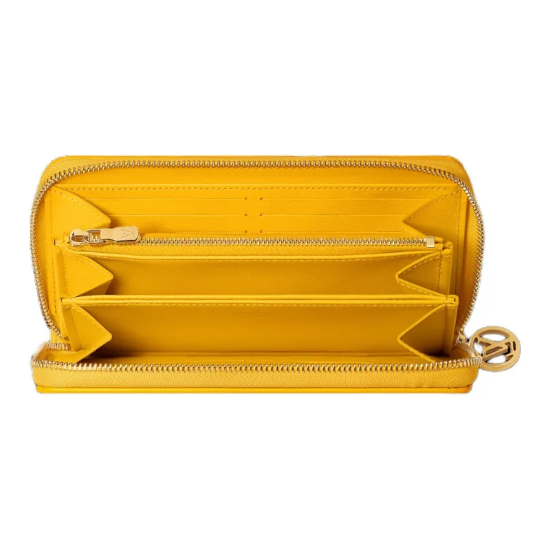 LOUIS VUITTON Zippy Sheepskin Wallet Women's Ginkgo Yellow-3